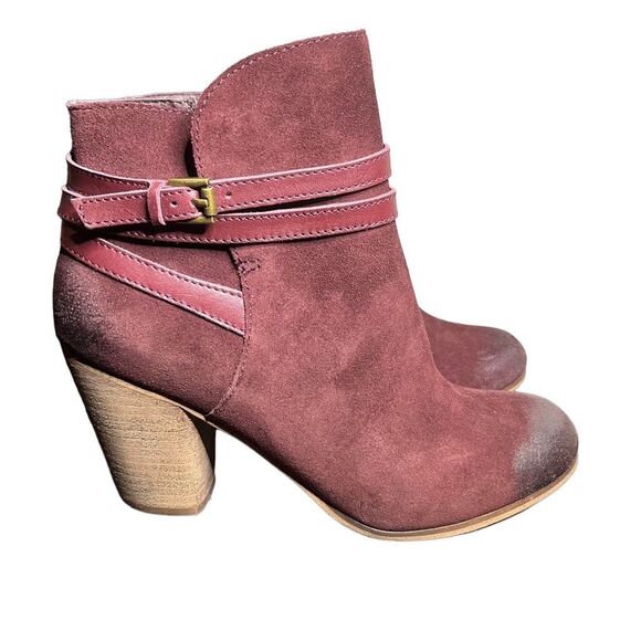 NEW Burgundy Suede Distressed Booties By BP Nordstrom Size 9.5 - Picture 3 of 10